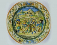Dish Workshop of the Fontana family After designs by Battista Franco  c. 1560 Maiolica 2 ⅜\" x 17 ⁷⁄₁₆\" Bequest from the Preston Pope Satterwhite Collection;  conservation funded by Mr. & Mrs. William O. Alden,  Jr., 2002 Item number 1949.30.244 The Speed Art Museum Louisville, Kentucky www.speedmuseum.org