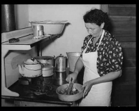 Woman cooking 1939 Photo by Russell Lee Library of Congress Prints & Photographs Division  Farm Security Administration Office of War Information Washington, D.C. Item number LC-USF34-034218-D www.loc.gov/pictures