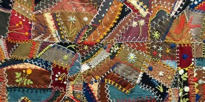 Wool Crazy Quilt (detail), c. 1900, unknown maker, Eastern United States